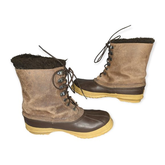 Sorrel x Eddie Bauer Leather Duck Boots Women's Size 11.5 - Picture 5 of 12